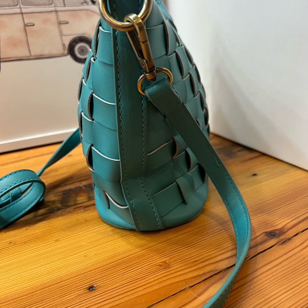 Joy Susan Woven Teal turquoise Crossbody Bag - Picture 2 of 8